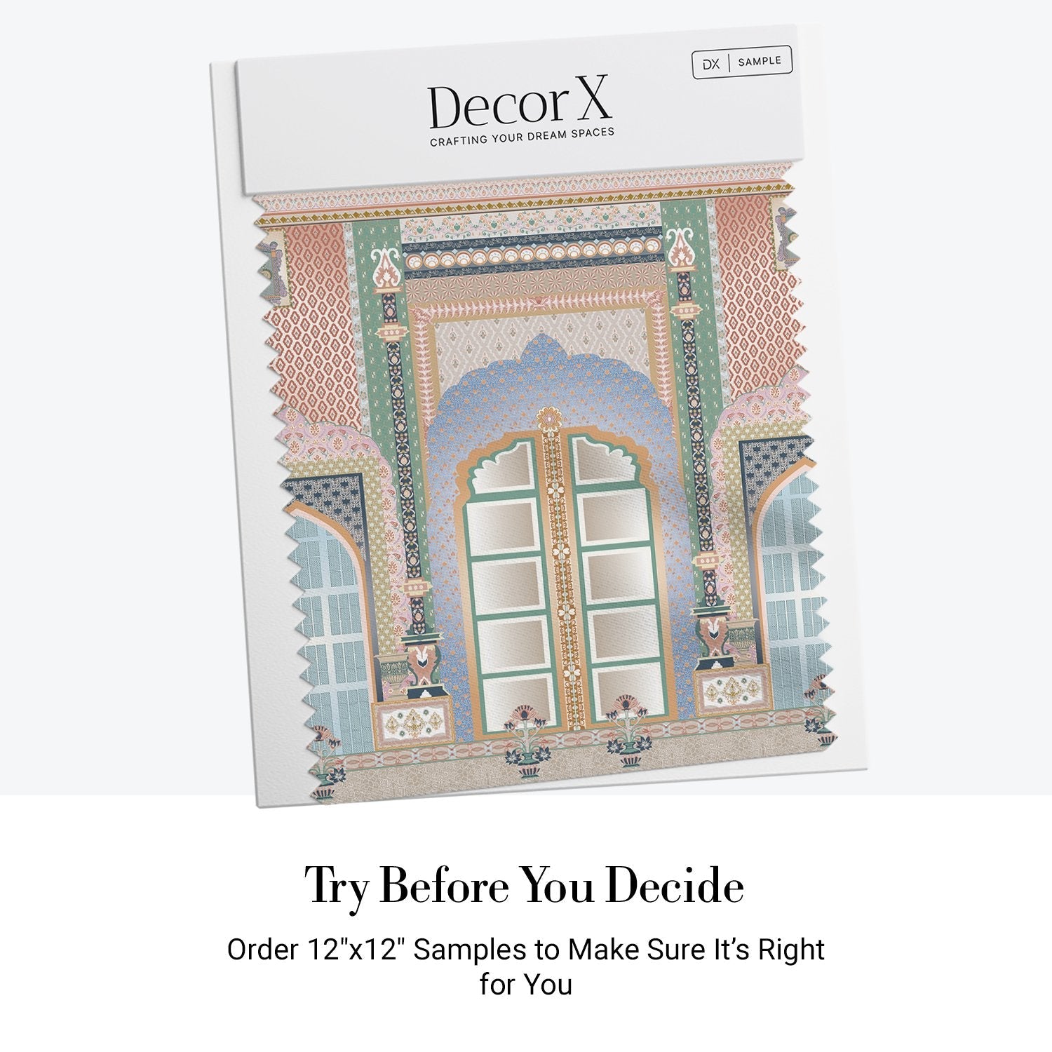 Ornate Mughal palace interior with mint arches, geometric patterns and decorative Islamic architecture - view 7 - final all-groups samples