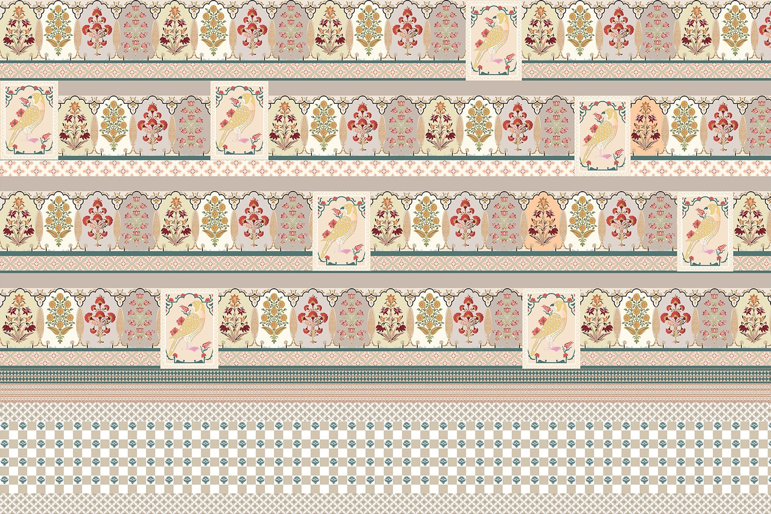 "Ornate royal-inspired lea - "royal" wallpaper mural-inequal final"