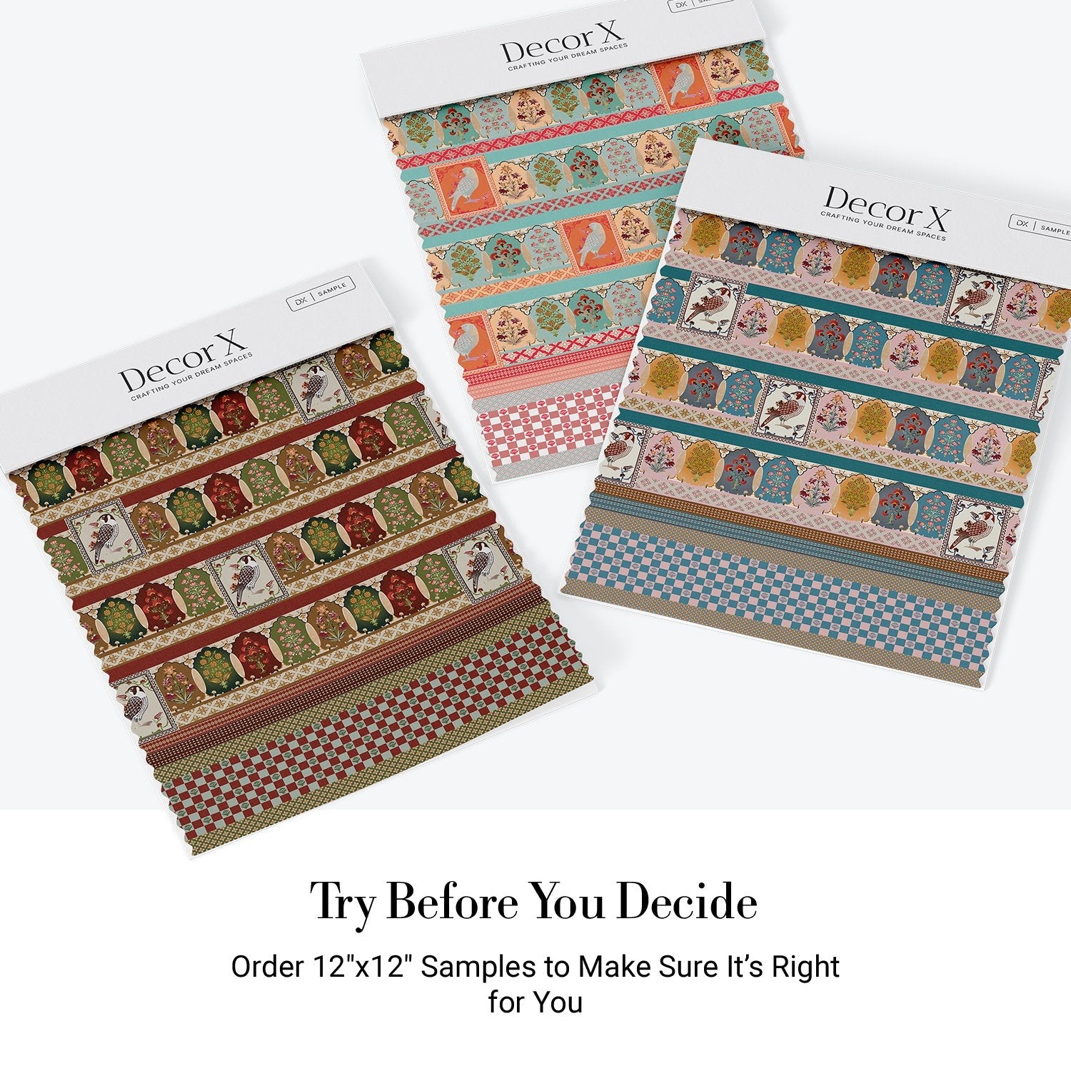 Traditional ornamental border design with repeating Mughal arches and decorative motifs in red green - view 20 - final all-groups samples