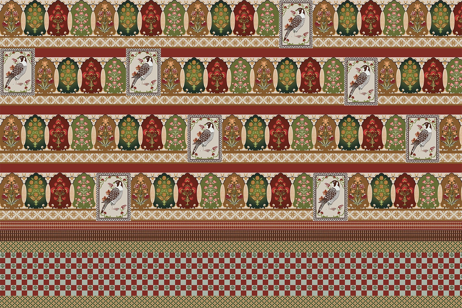 "Ornate royal-inspired lea - "royal" wallpaper mural-inequal final"