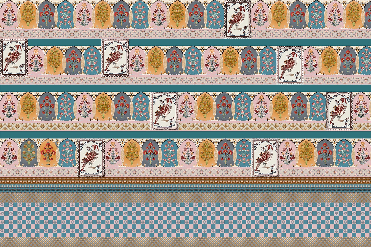 "Ornate royal-inspired lea - "royal" wallpaper mural-inequal final"