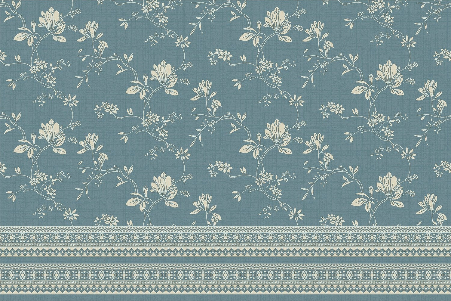 Graceful emerald lea floral design - "retro and vintage" wallpaper mural-inequal final