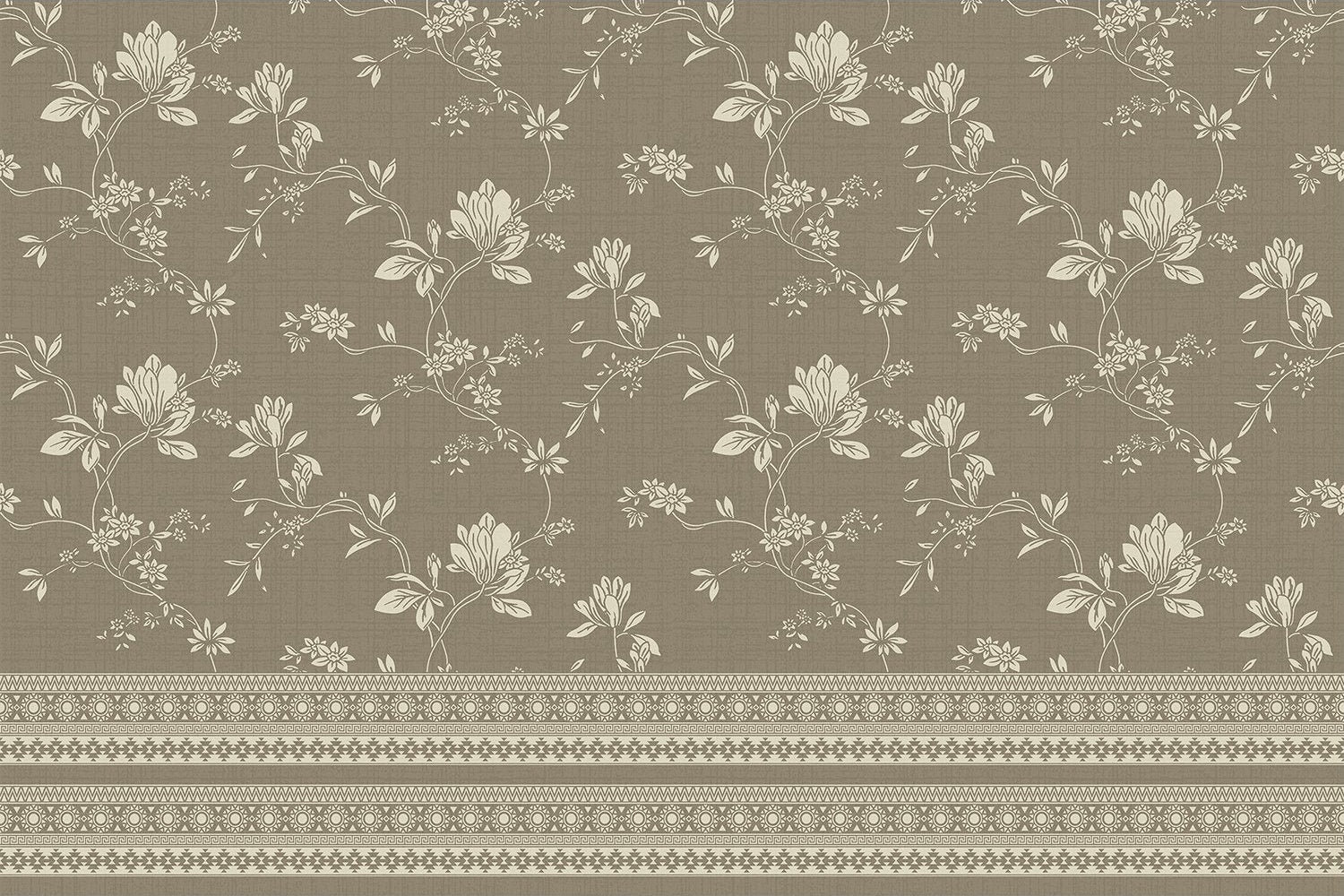 Graceful emerald lea floral design - "retro and vintage" wallpaper mural-inequal final