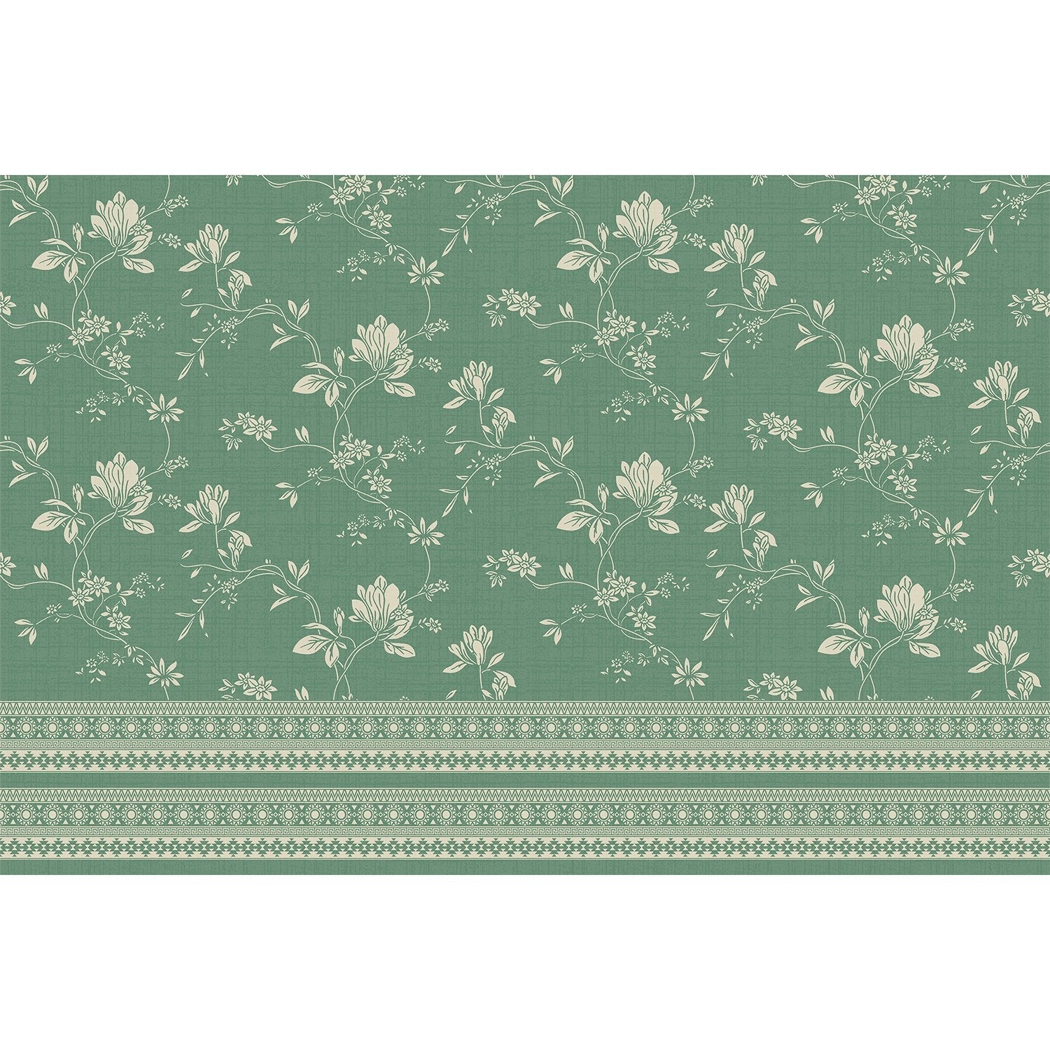 Graceful emerald lea floral design - "retro and vintage" wallpaper mural-equal final