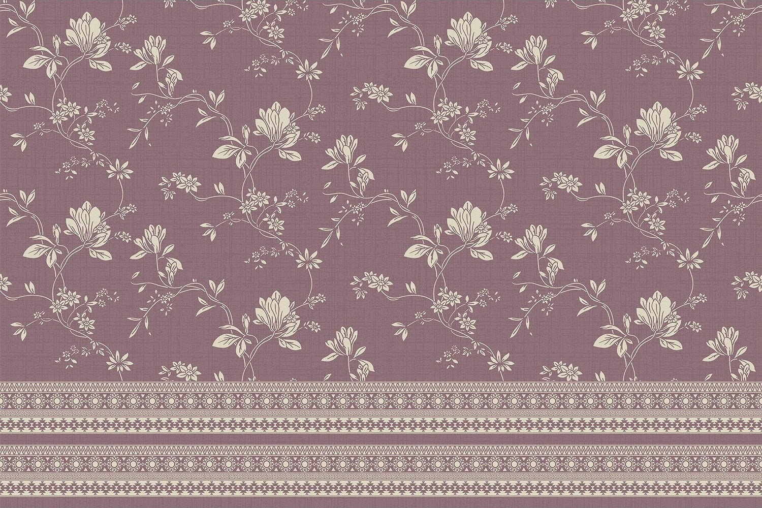 Graceful emerald lea floral design - "retro and vintage" wallpaper mural-inequal final
