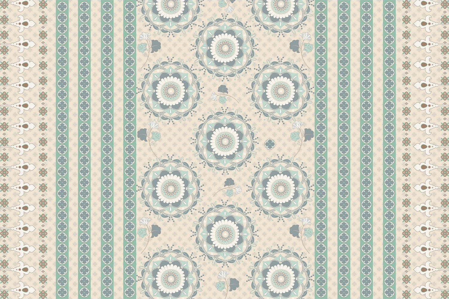 "Mandala floral motifs in lea - motifs wallpaper mural-inequal final"
