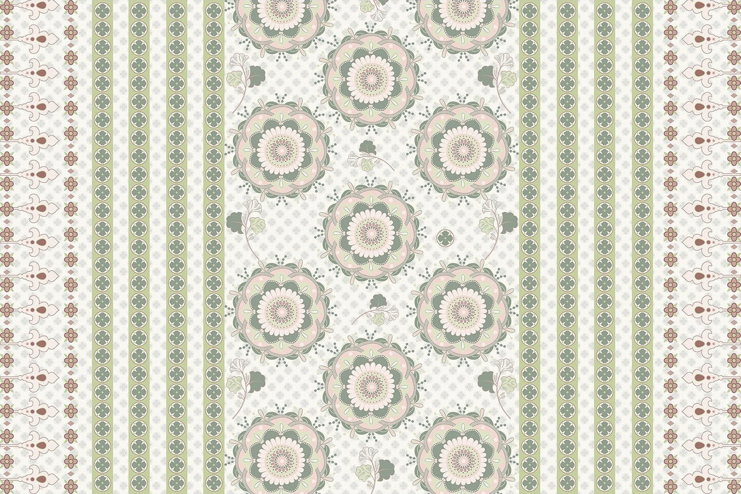 "Mandala floral motifs in lea - motifs wallpaper mural-inequal final"