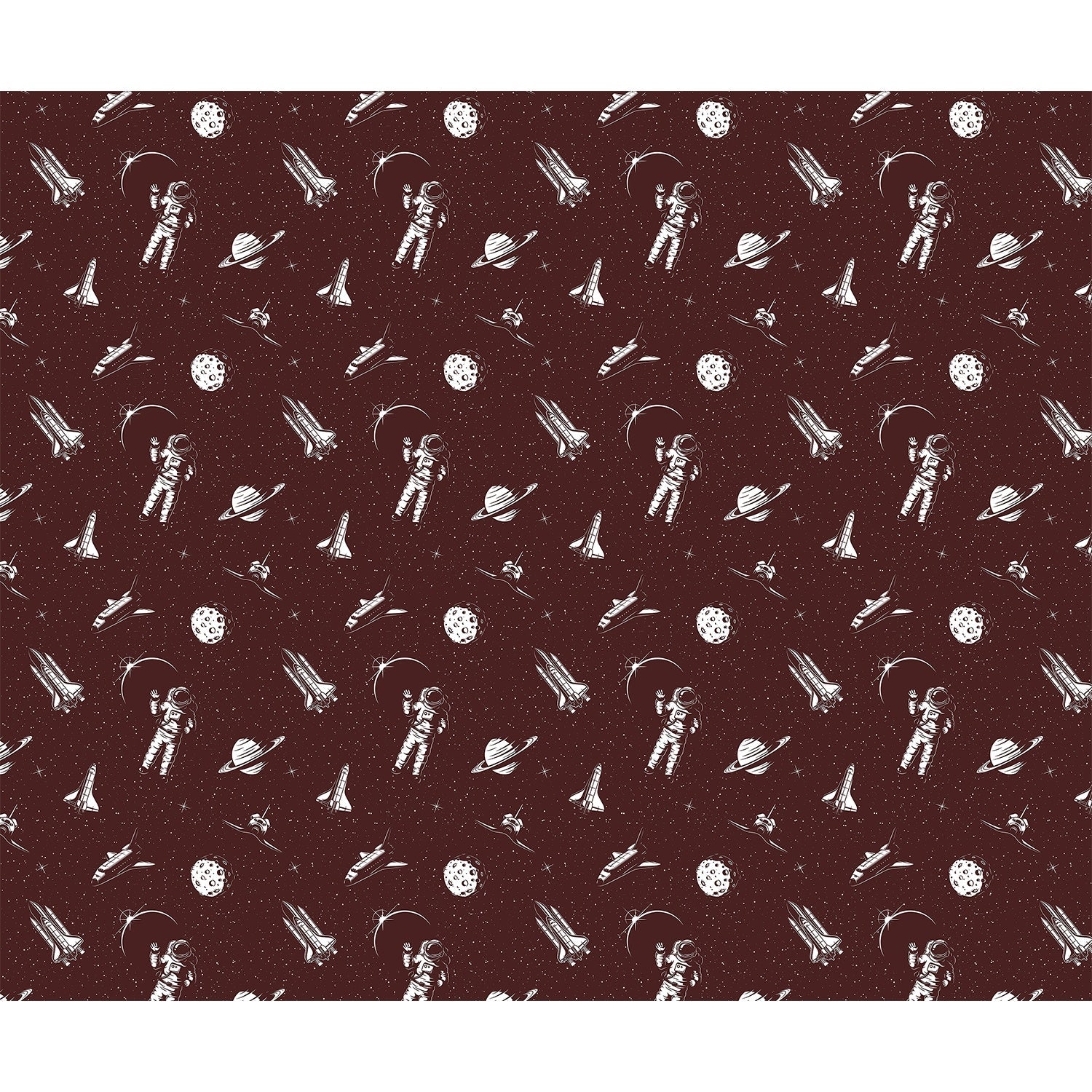 Cosmic explorer pattern in lea - kids wallpaper mural-equal final