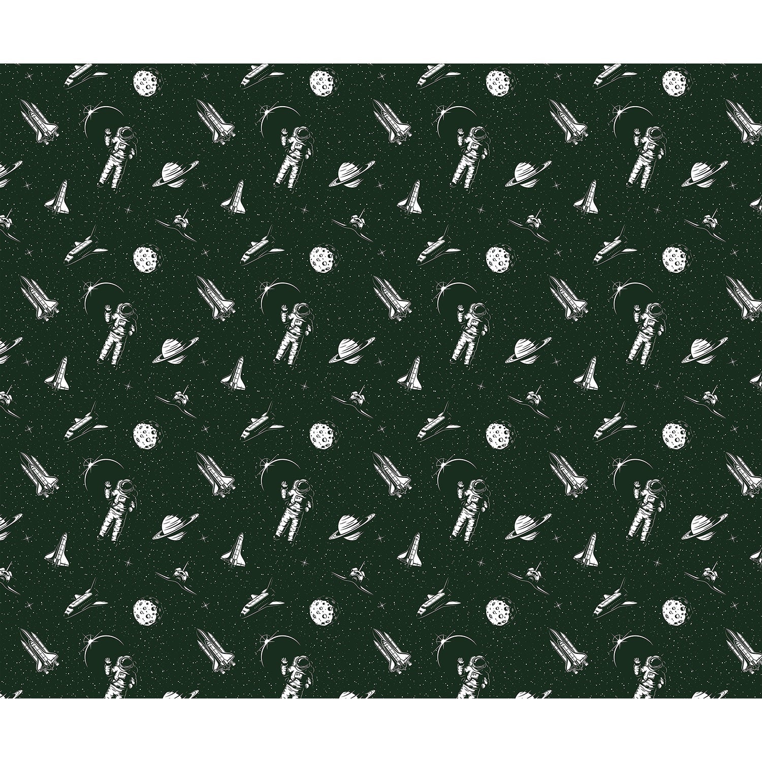 Cosmic explorer pattern in lea - kids wallpaper mural-equal final