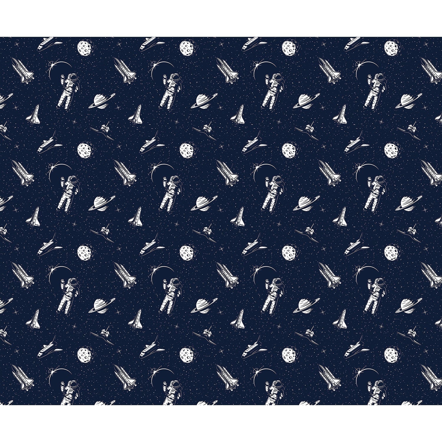 Cosmic explorer pattern in lea - kids wallpaper mural-equal final