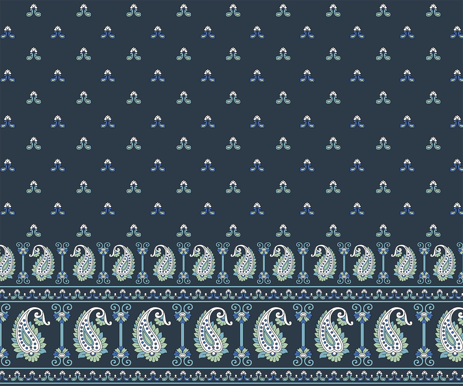 Eternal paisley floral accents in lea - "motifs" wallpaper mural-inequal final