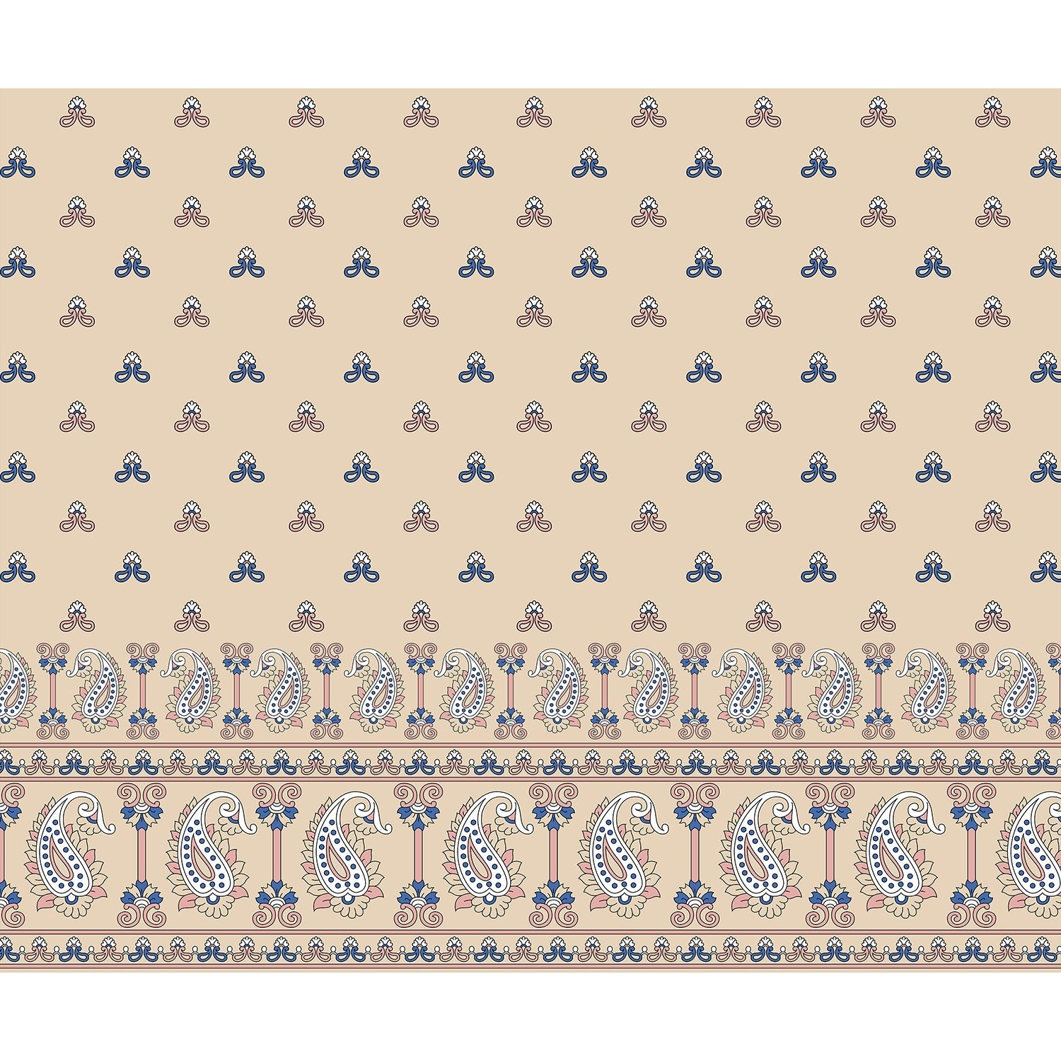 Eternal paisley floral accents in lea - "motifs" wallpaper mural-equal final