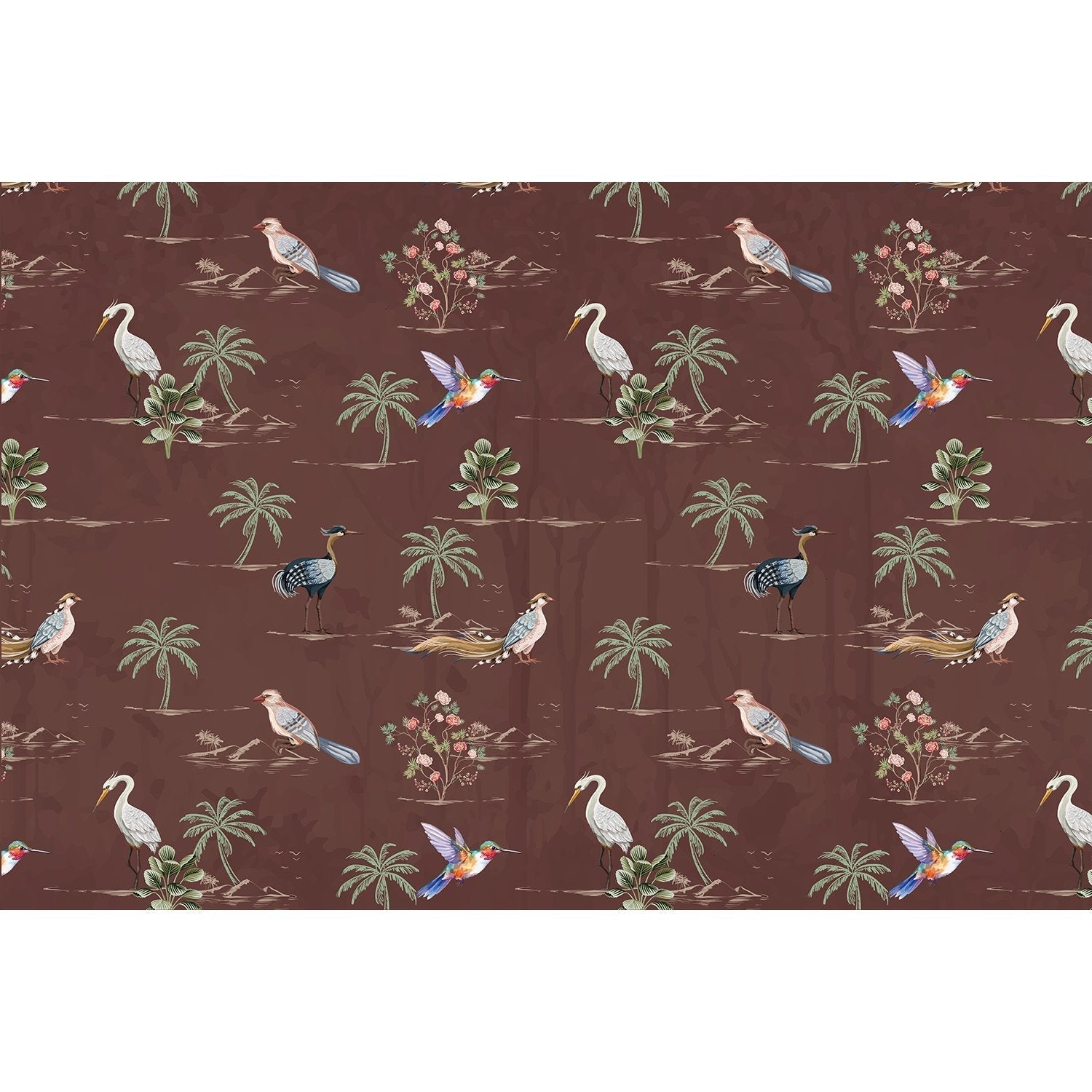 Exotic birds tropical paradise fauna wallpaper mural-equal final
