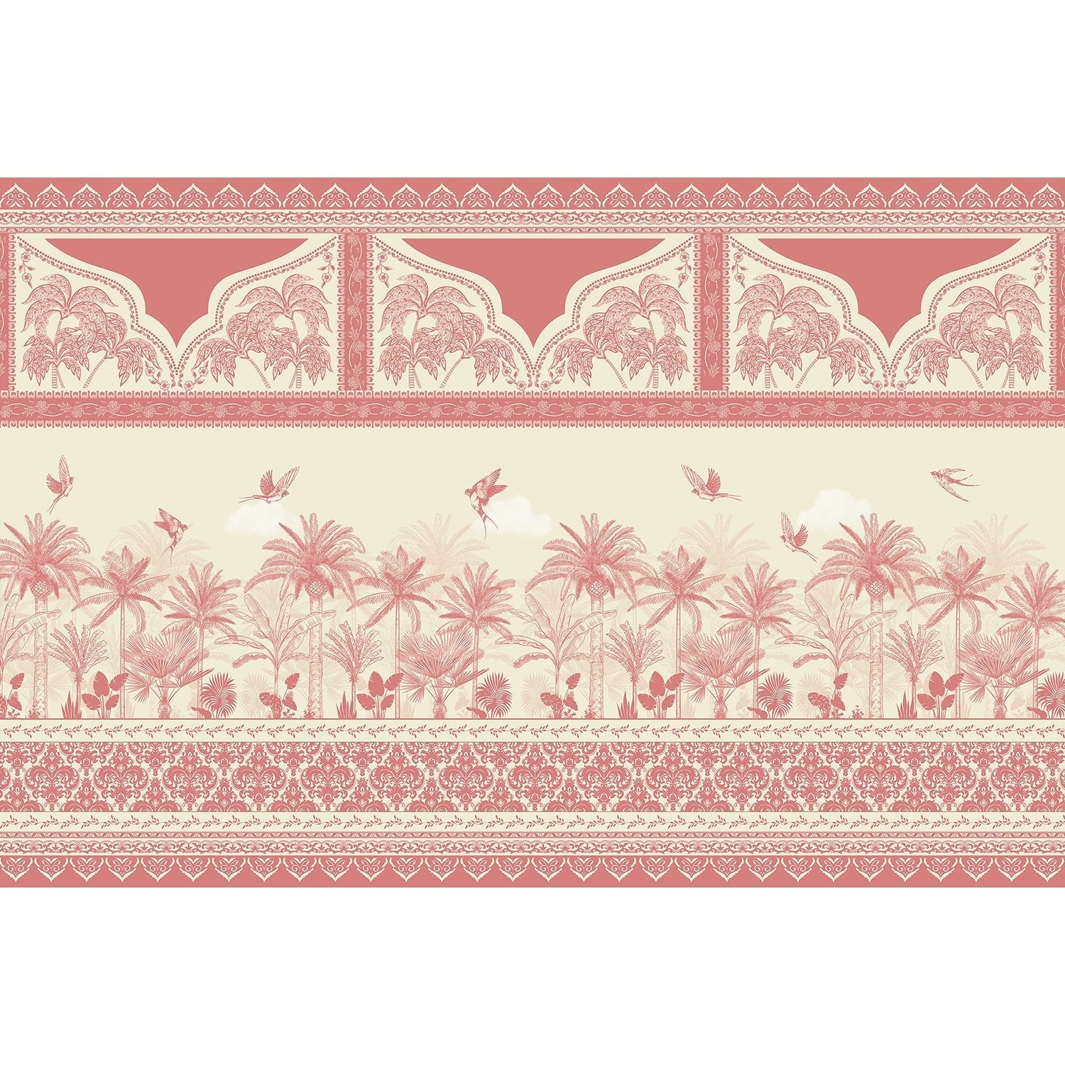 Exquisite tropical royal lea - "mughal" wallpaper mural-equal final