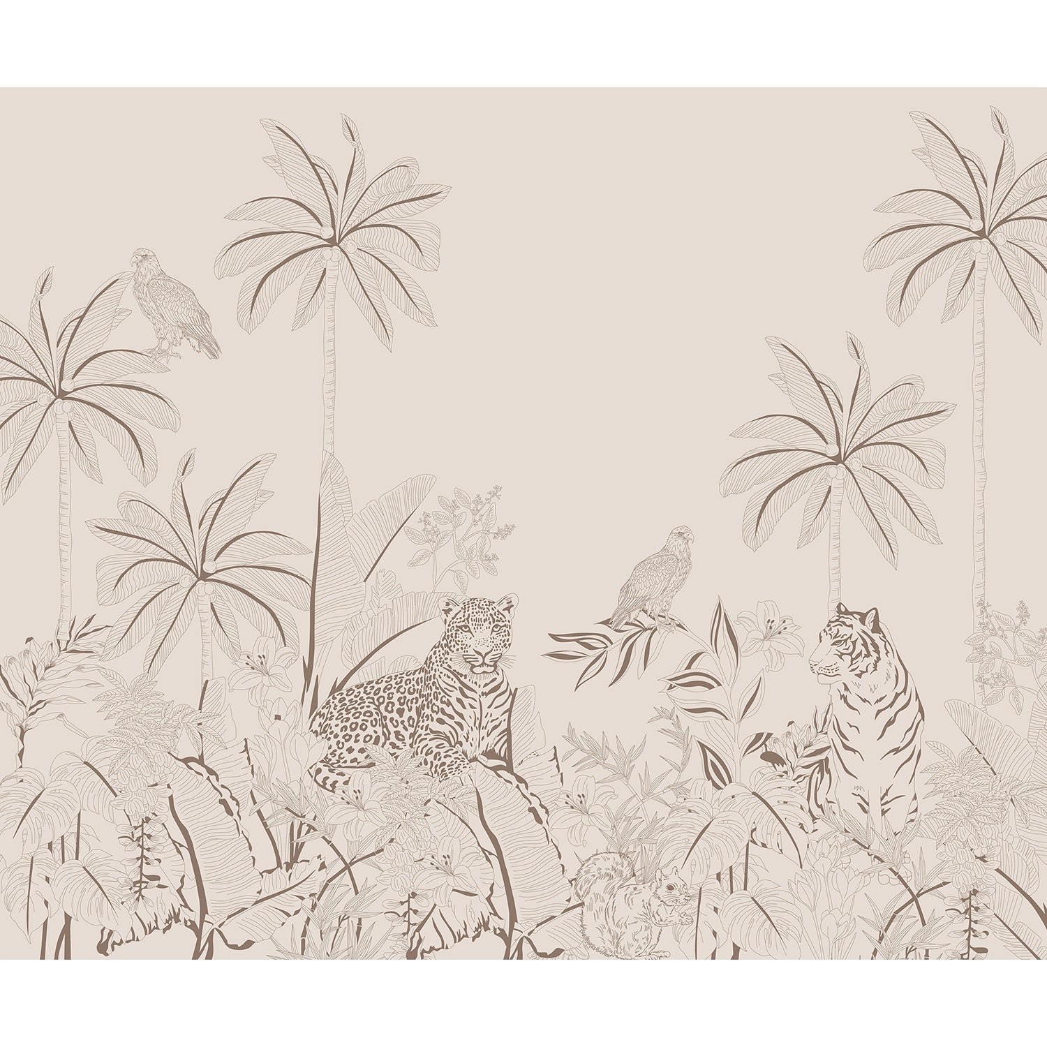 Majestic wildlife in lea - "tropical" wallpaper mural-equal final