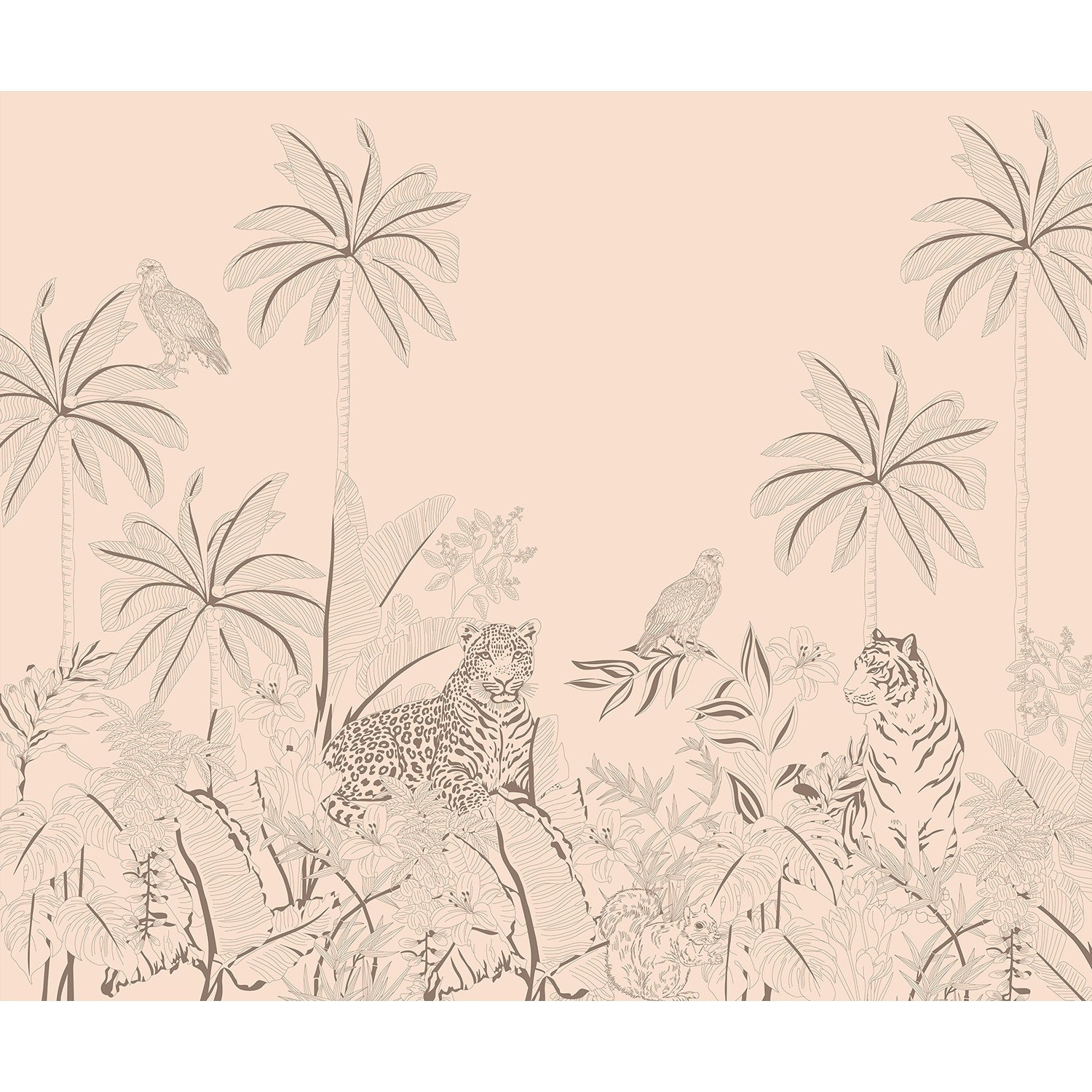 Majestic wildlife in lea - "tropical" wallpaper mural-equal final