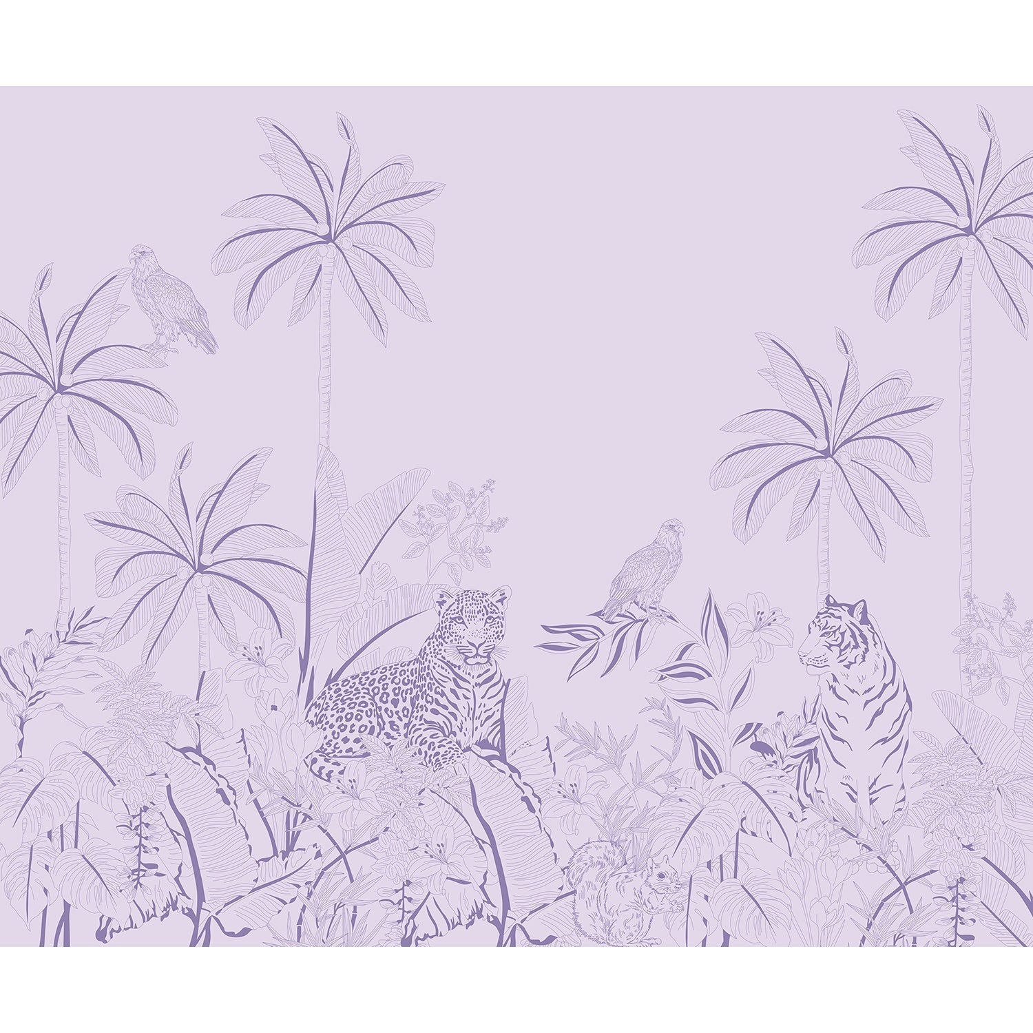 Majestic wildlife in lea - "tropical" wallpaper mural-equal final