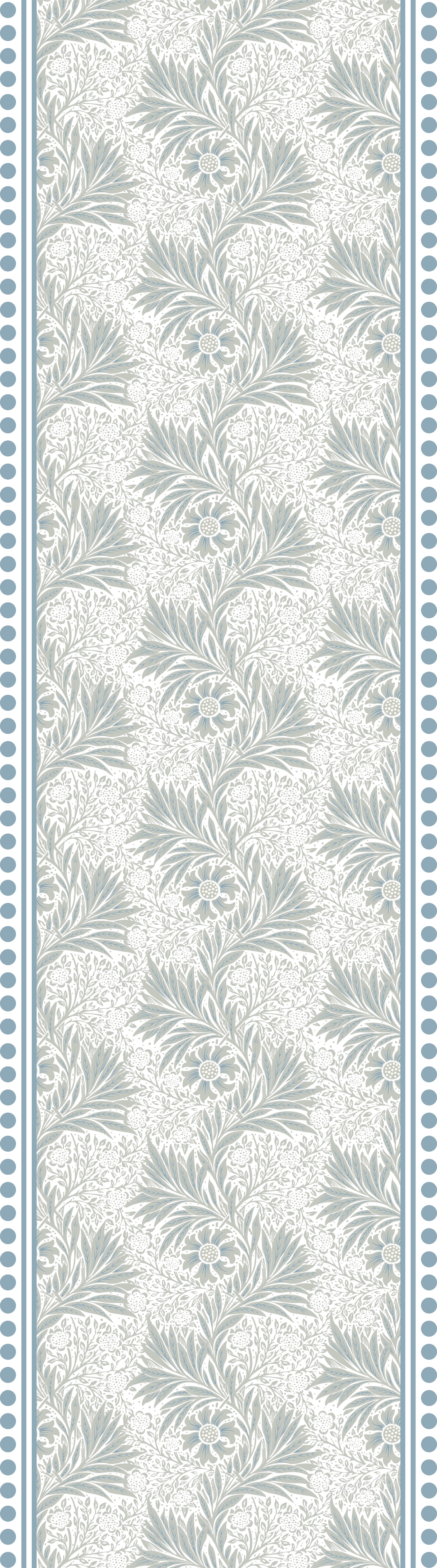 Vertical striped design with ornate carriages and delicate gray floral motifs in European style - view 6 - repeat-original - final