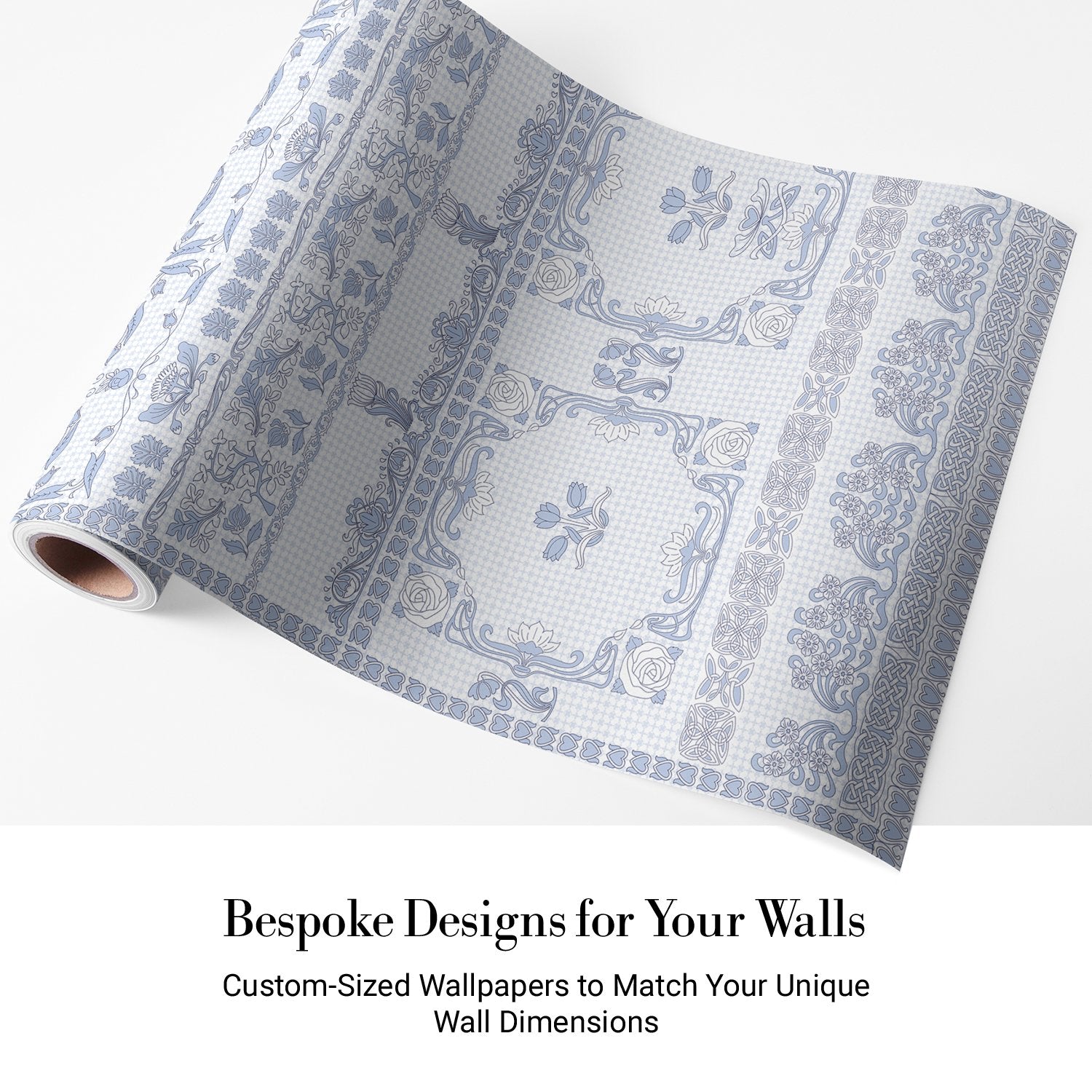 Ornate aqua damask borders with classical motifs arranged in elegant horizontal decorative bands - view 12 - final