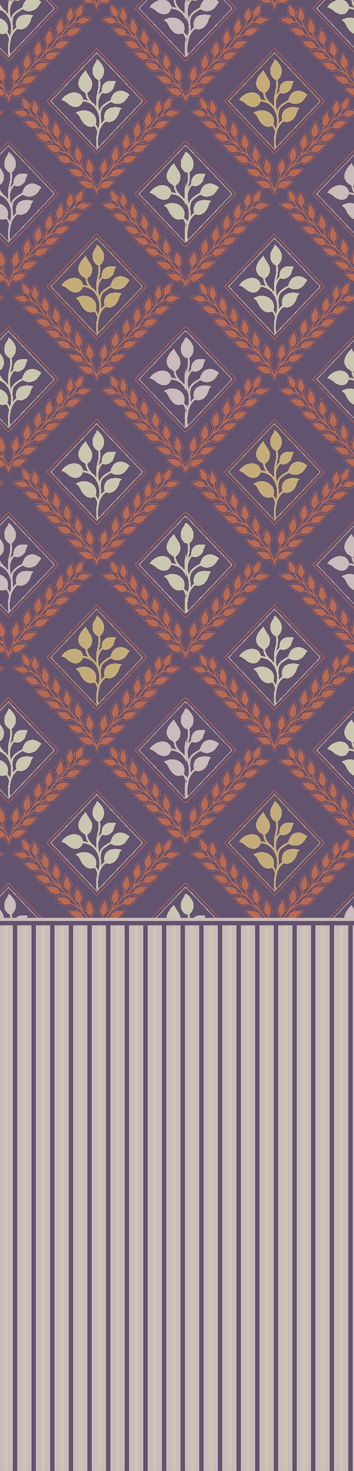 Elegant teal and gold damask floral pattern with diamond lattice arrangement on dark background - view 10 - repeat-original - final