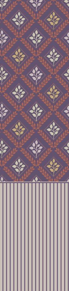 Elegant teal and gold damask floral pattern with diamond lattice arrangement on dark background - view 11 - repeat-small - final