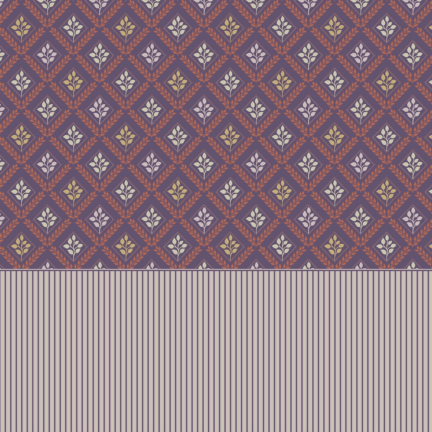 Elegant teal and gold damask floral pattern with diamond lattice arrangement on dark background - view 8 - final