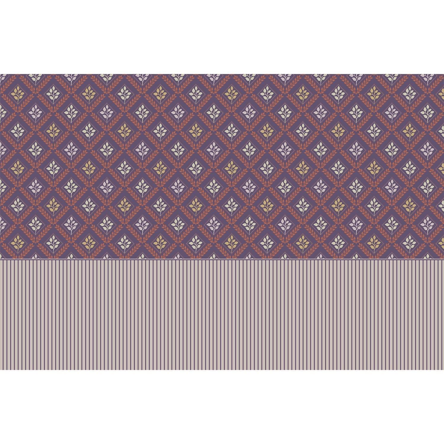 repeat-full-square Elegant teal and gold damask floral pattern with diamond lattice arrangement on dark background - view 9 - final