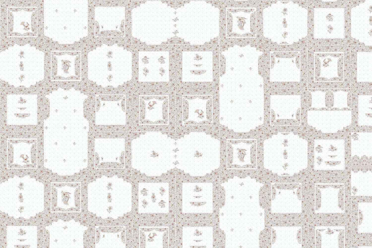 Symmetric bold geometric lea - "modern" wallpaper mural-inequal final