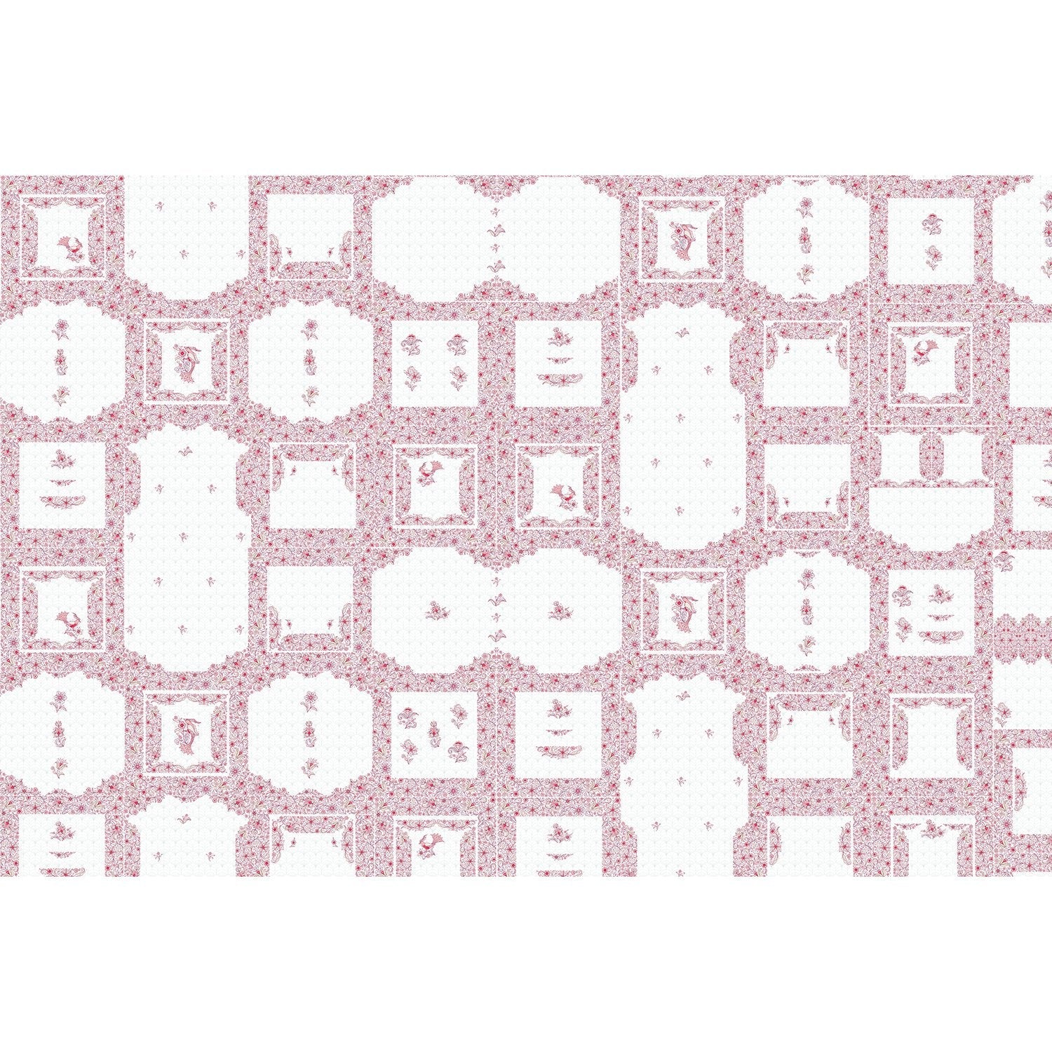 Symmetric bold geometric lea - "modern" wallpaper mural-equal final