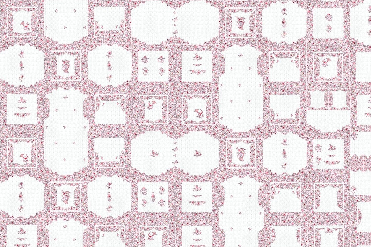 Symmetric bold geometric lea - "modern" wallpaper mural-inequal final