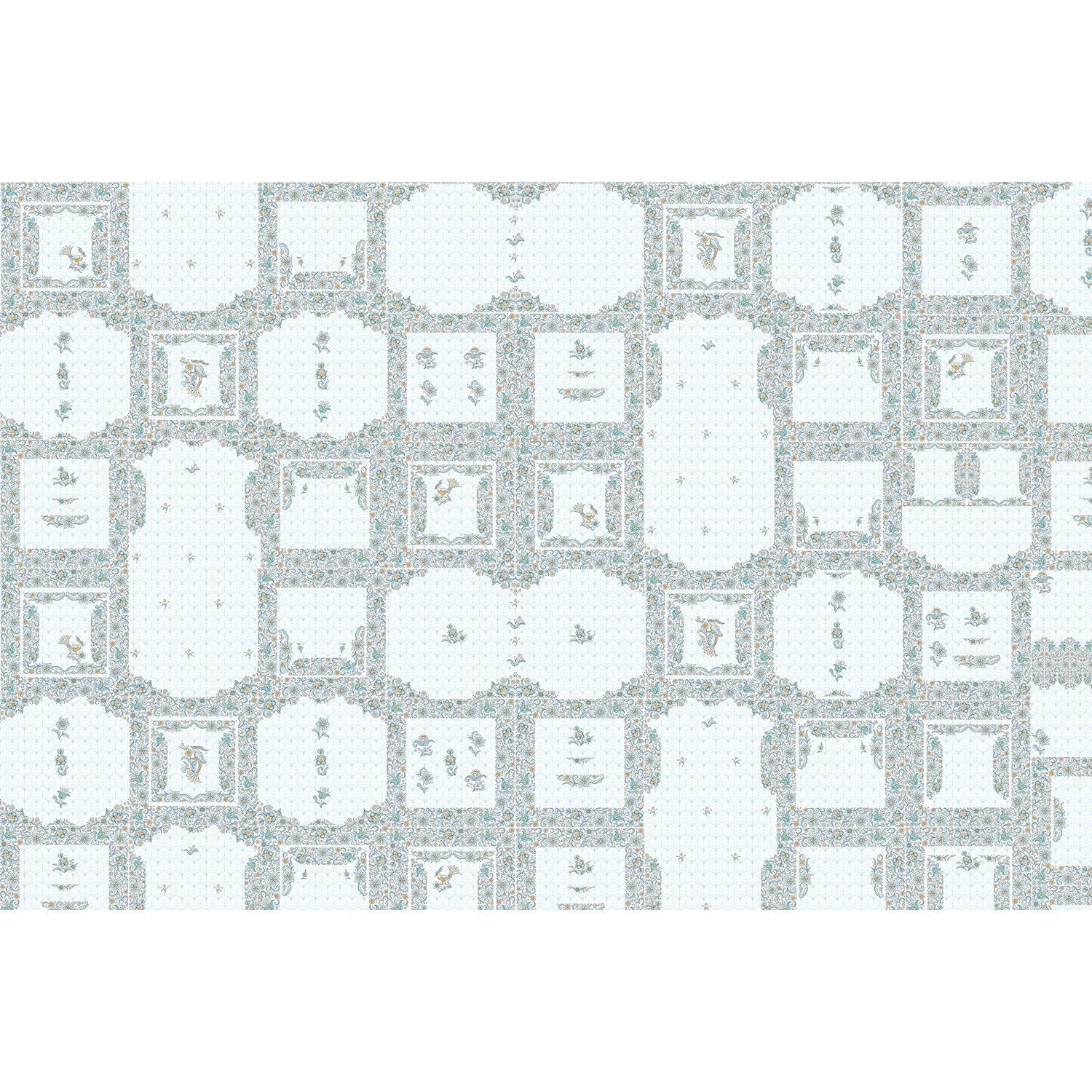Symmetric bold geometric lea - "modern" wallpaper mural-equal final