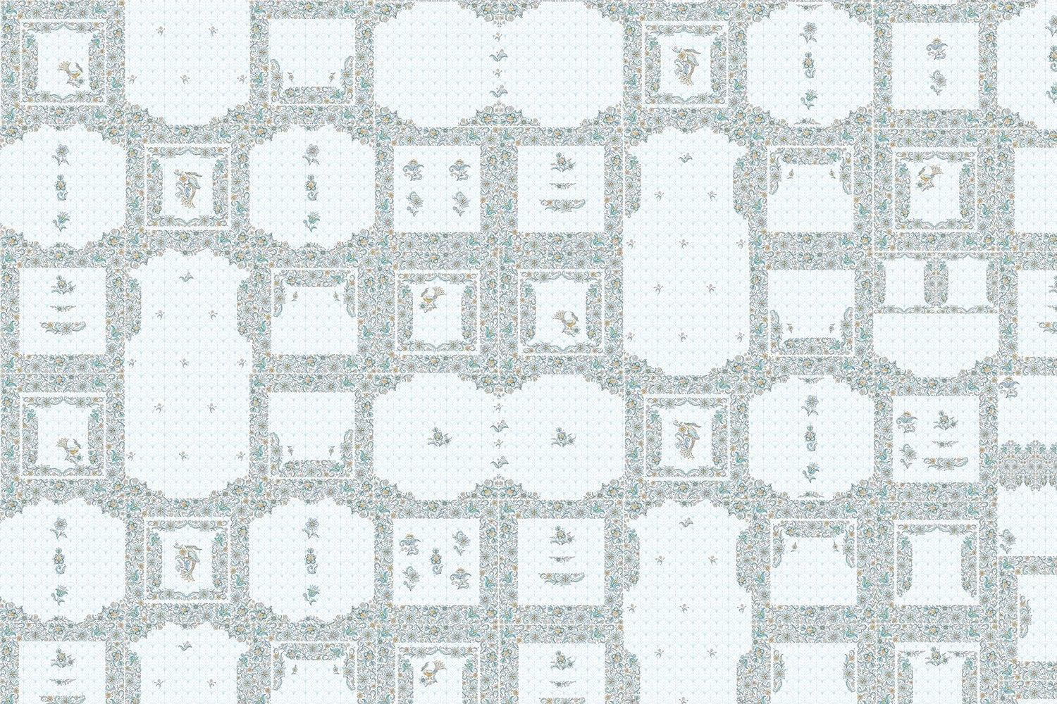 Symmetric bold geometric lea - "modern" wallpaper mural-inequal final