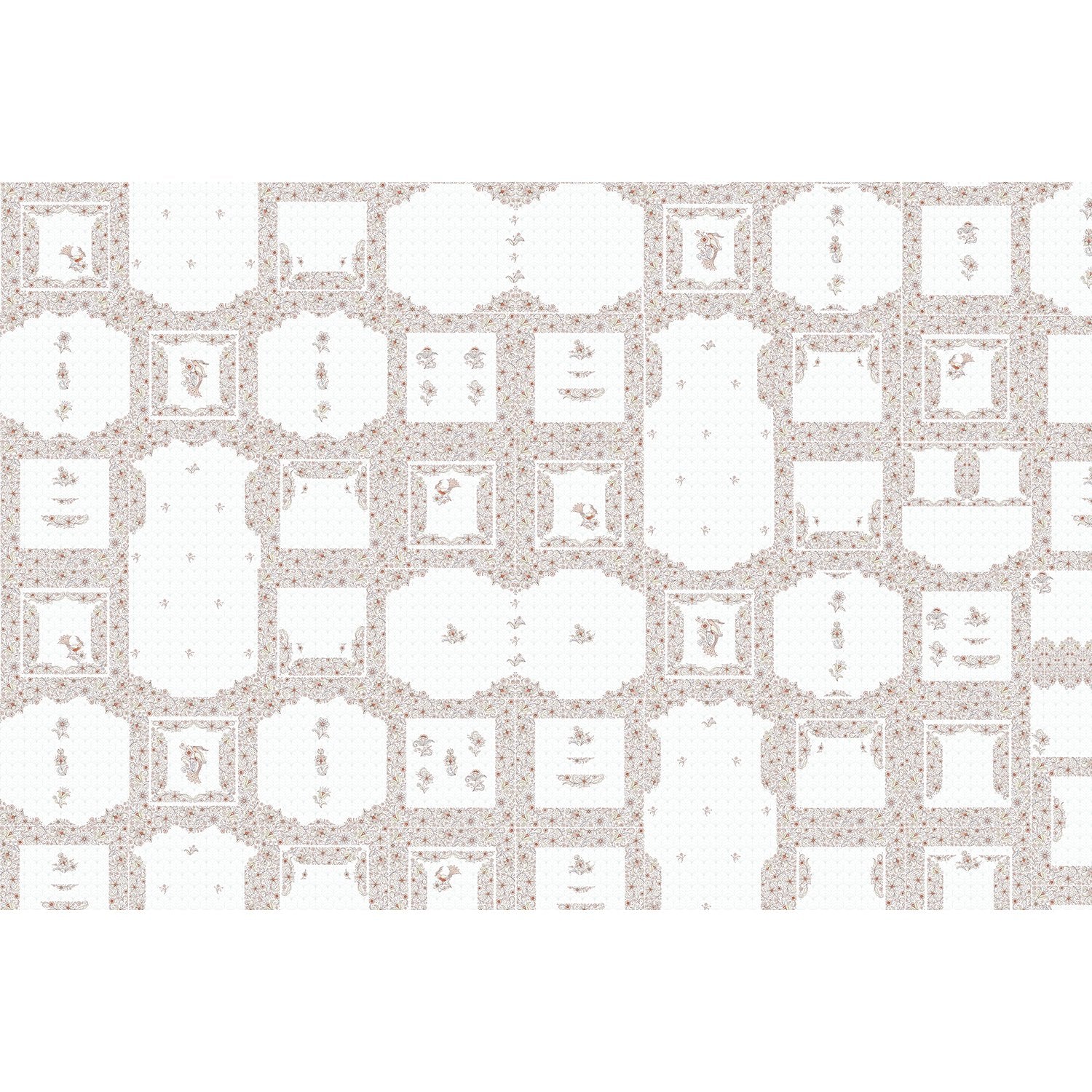 Symmetric bold geometric lea - "modern" wallpaper mural-equal final