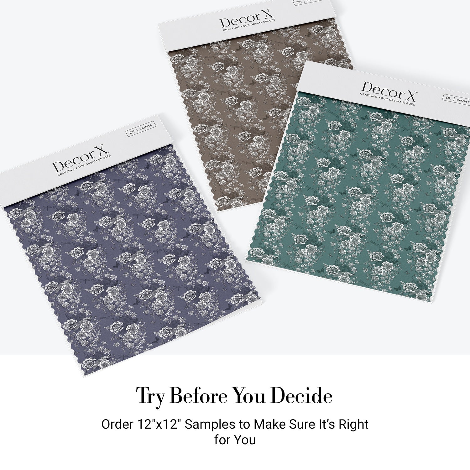 Monochromatic grey and white vintage roses repeating on dusky purple background with elegant flourishes - view 29 - final all-groups samples