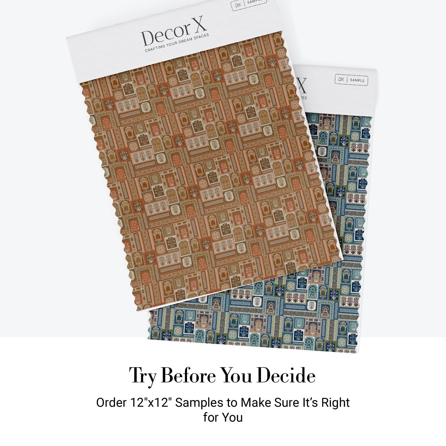 Traditional Indian archways and geometric frames in terracotta and brown repeating heritage motifs - view 13 - final all-groups samples