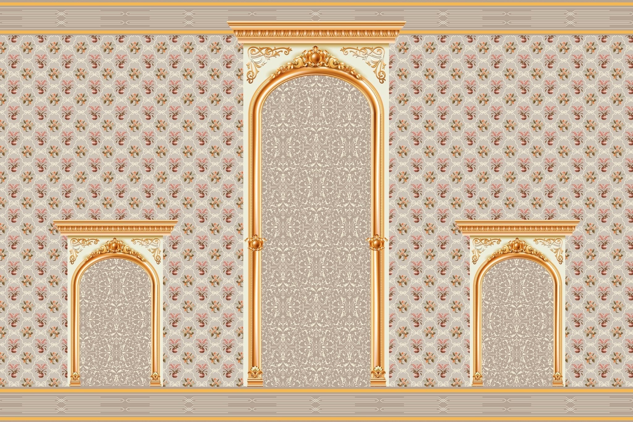 Exquisite bird vine nature wallpaper in lea - "retro and vintage" wallpaper mural-inequal final