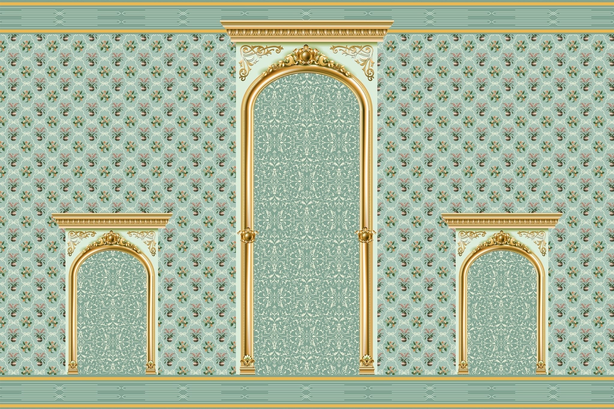 Exquisite bird vine nature wallpaper in lea - "retro and vintage" wallpaper mural-inequal final