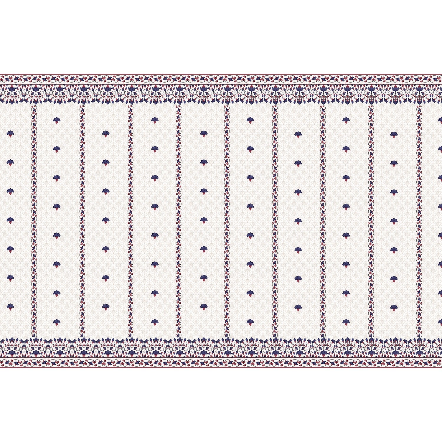 Scarlet garland floral design in lea - "flora" wallpaper mural-equal final