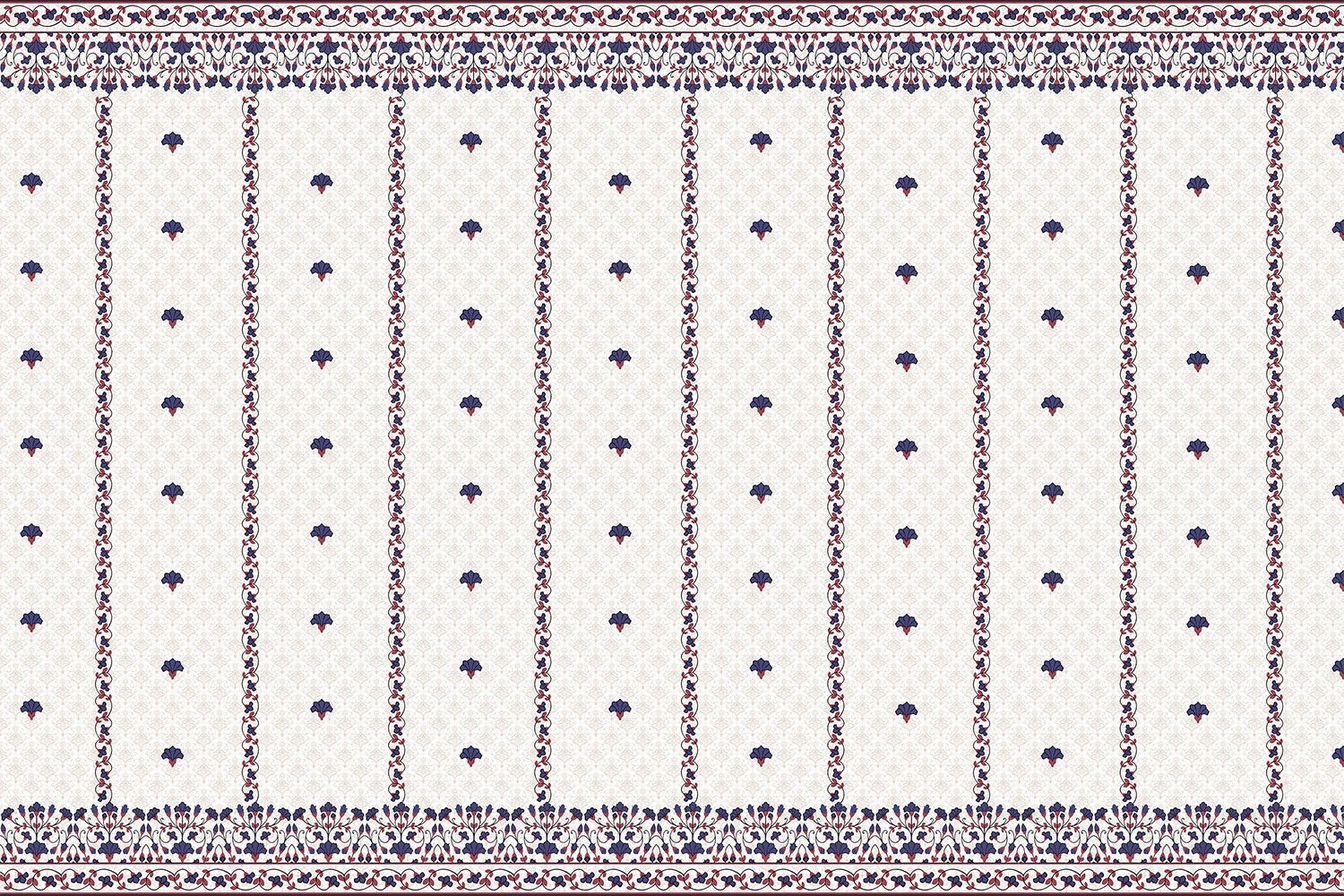 Scarlet garland floral design in lea - "flora" wallpaper mural-inequal final