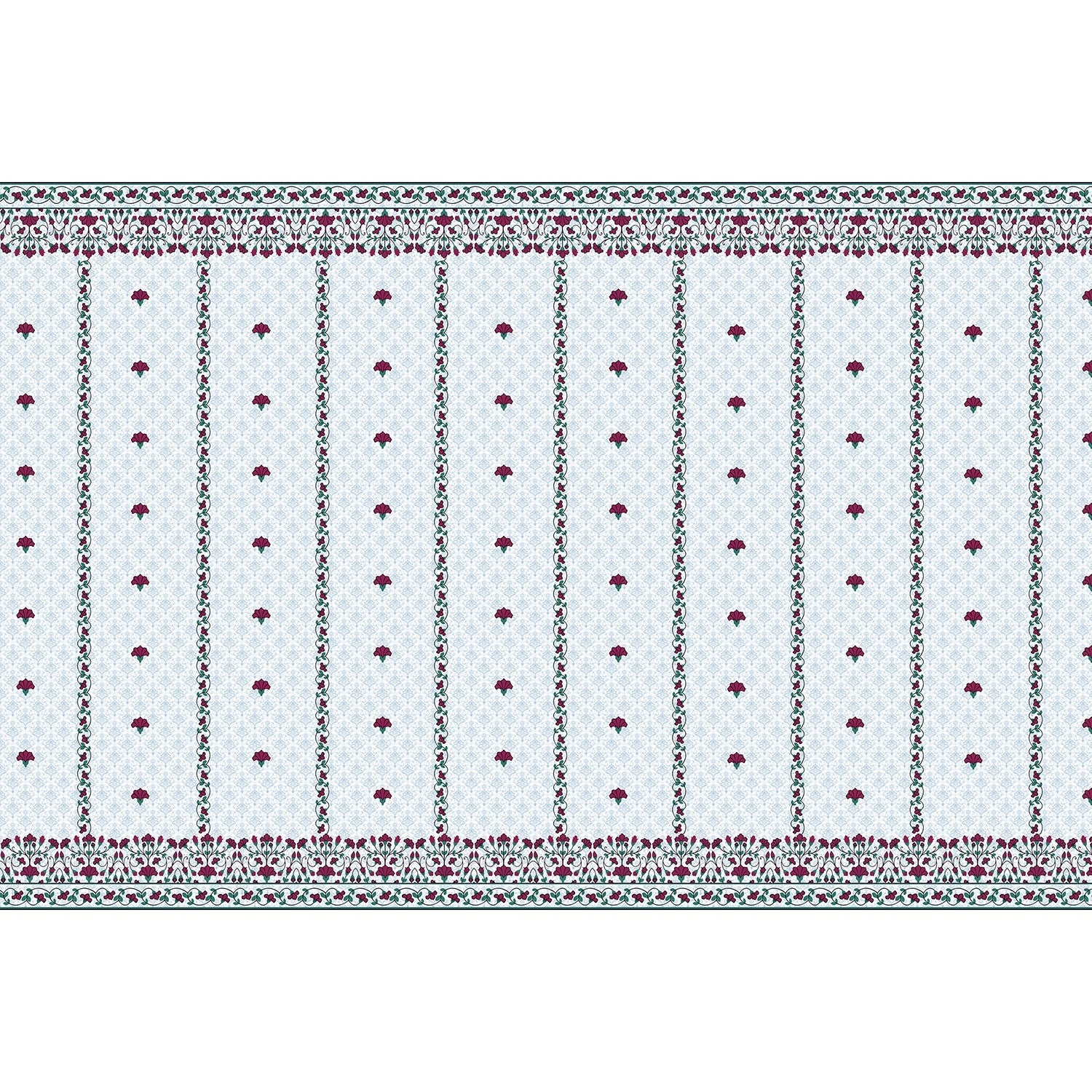 Scarlet garland floral design in lea - "flora" wallpaper mural-equal final