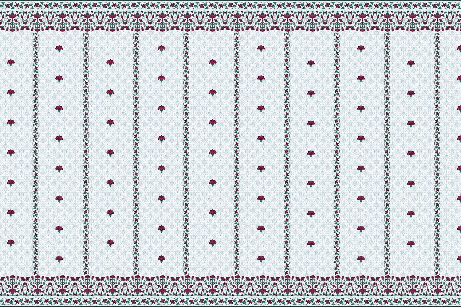 Scarlet garland floral design in lea - "flora" wallpaper mural-inequal final