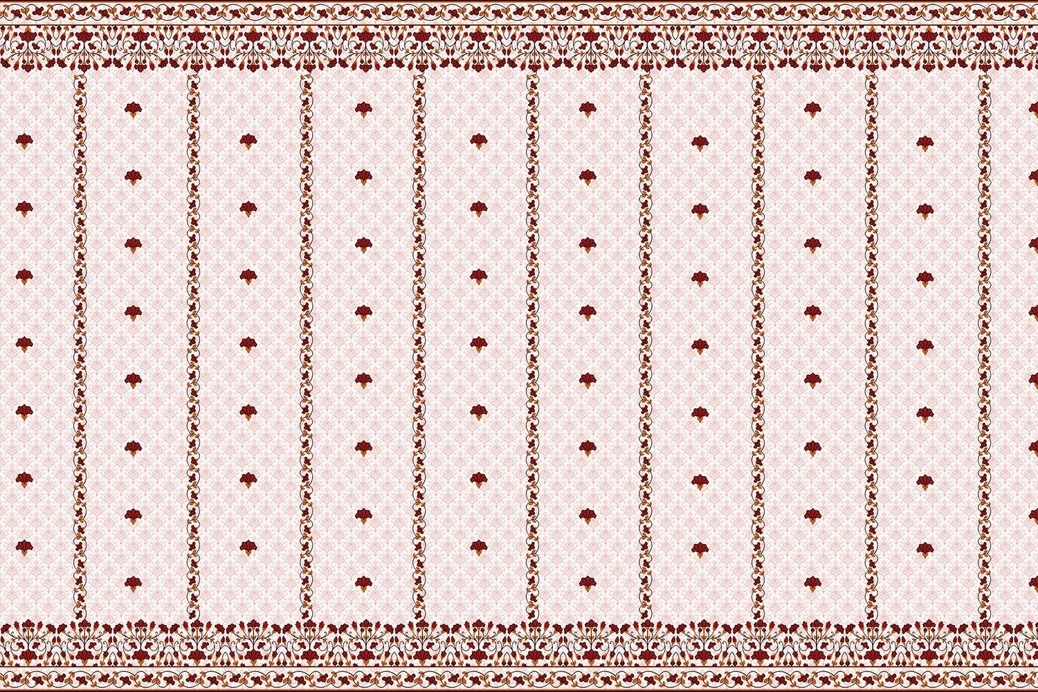 Scarlet garland floral design in lea - "flora" wallpaper mural-inequal final