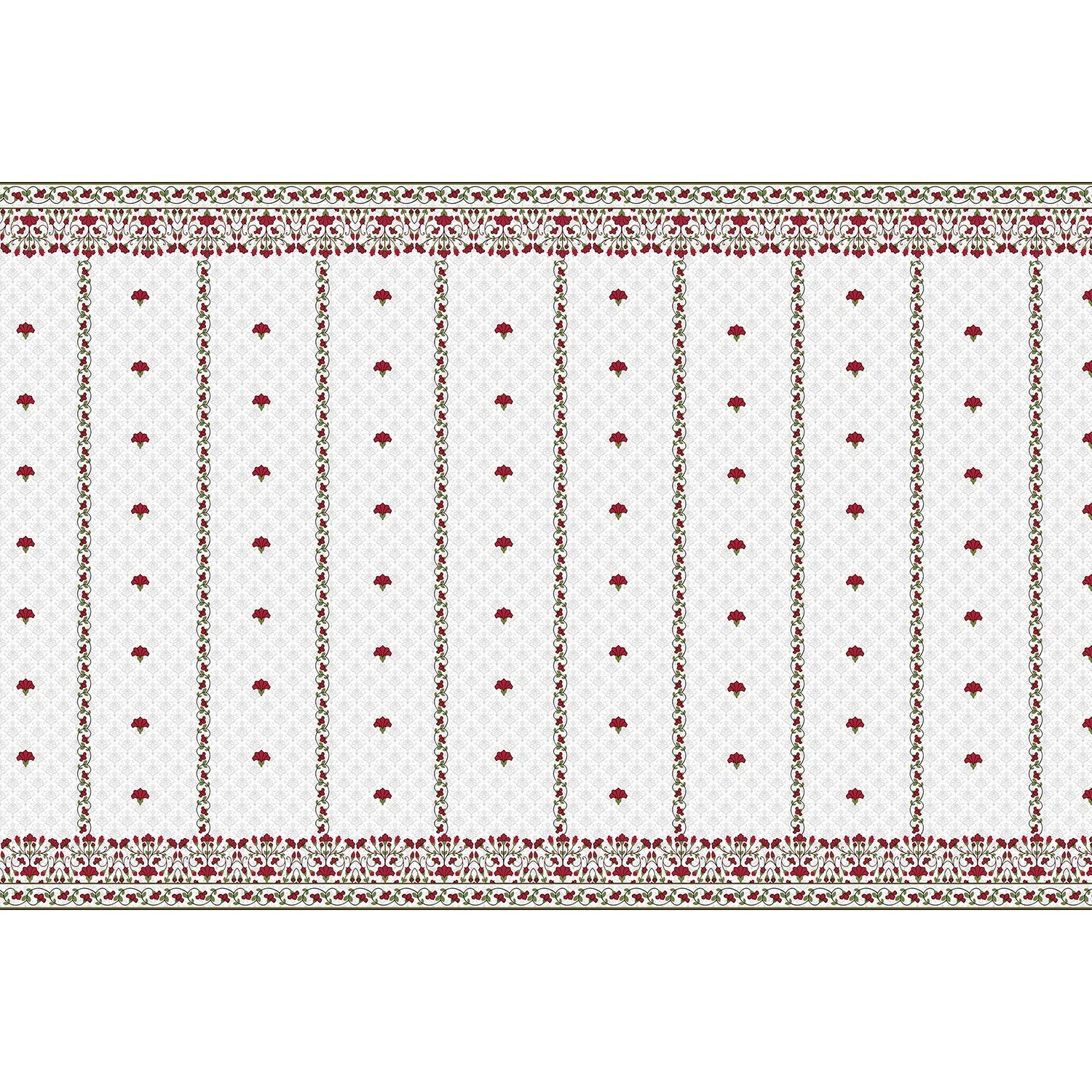 Scarlet garland floral design in lea - "flora" wallpaper mural-equal final