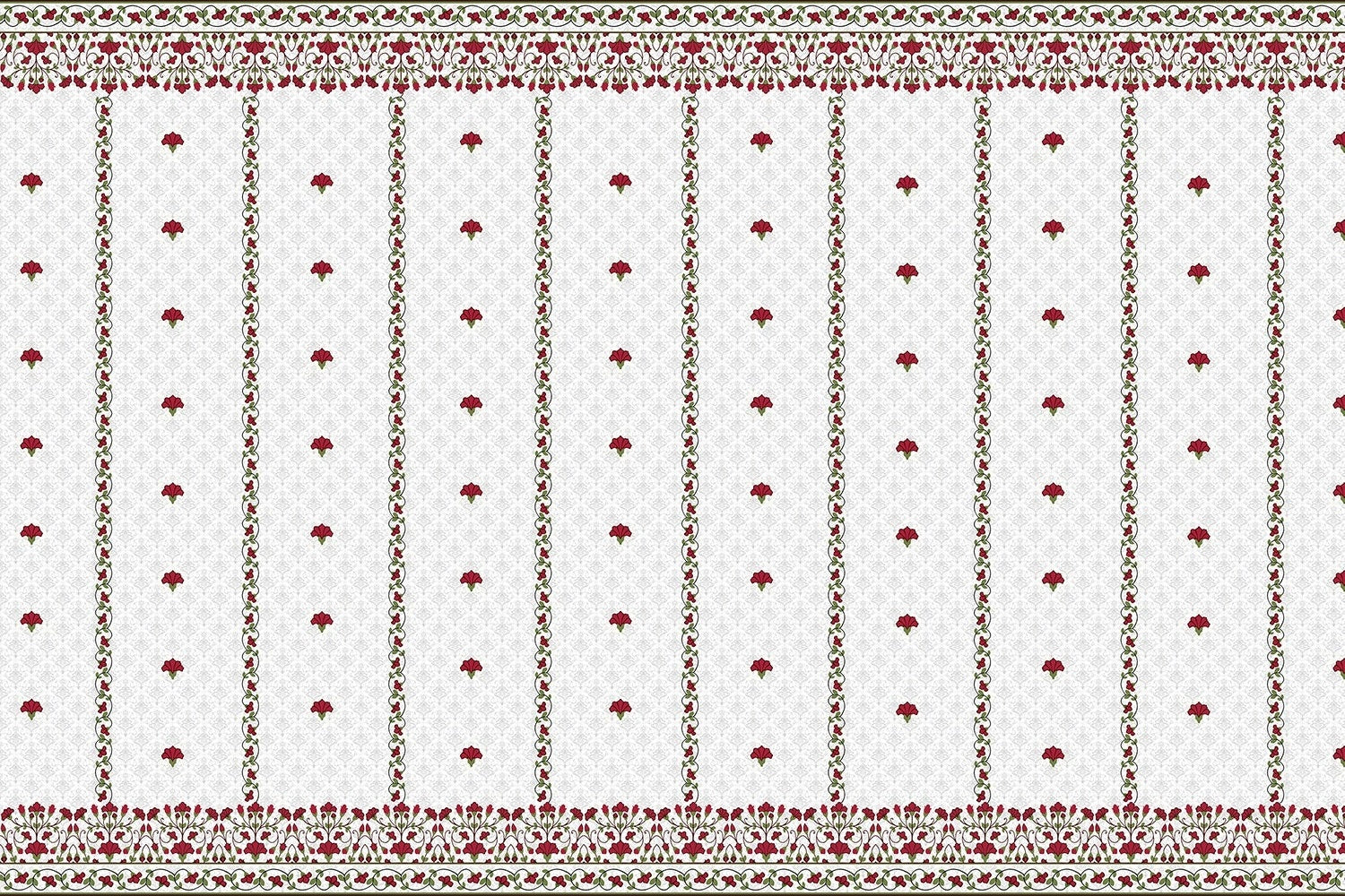 Scarlet garland floral design in lea - "flora" wallpaper mural-inequal final