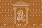 Radha Krishna mural in brown - religion wallpaper mural-inequal final