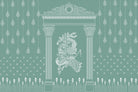 Radha Krishna green - religion wallpaper mural-inequal final