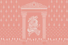 Radha Krishna mural in pink - religion wallpaper mural-inequal final