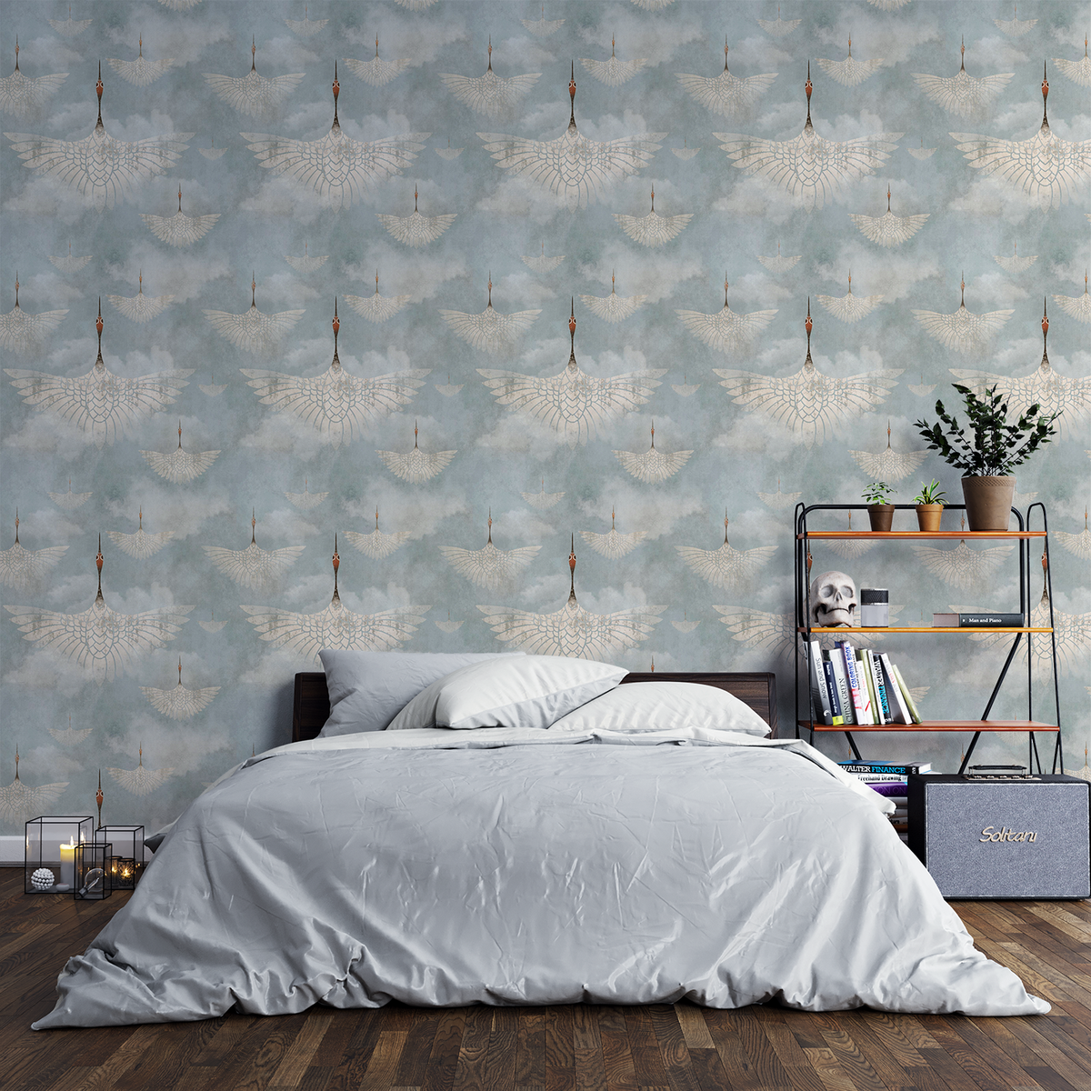 Timeless Crane Flight Pattern Wallpaper – The Mural Story™