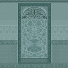 Ornate Art Nouveau fountain panel with symmetrical rose design in serene sage green tones - view 2 - final