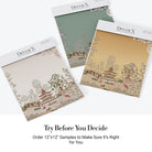 Delicate Asian garden scene with pagoda, saguaro cacti and cherry blossoms in pastel tones - view 15 - final all-groups samples